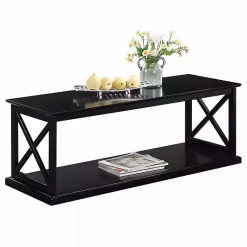 Kirklands Home Wood Double X Sides Coffee Table Black Best