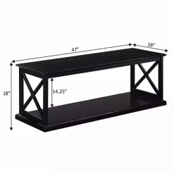 Kirklands Home Wood Double X Sides Coffee Table Black Best