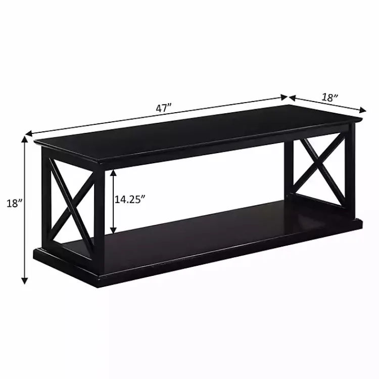 Kirklands Home Wood Double X Sides Coffee Table Black Best