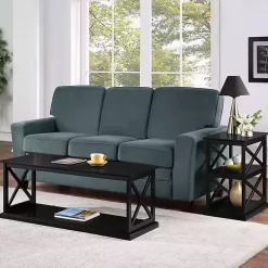 Kirklands Home Wood Double X Sides Coffee Table Black Best
