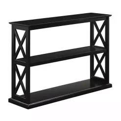 Kirklands Home Wood Double X Sides Console Table Black Clearance
