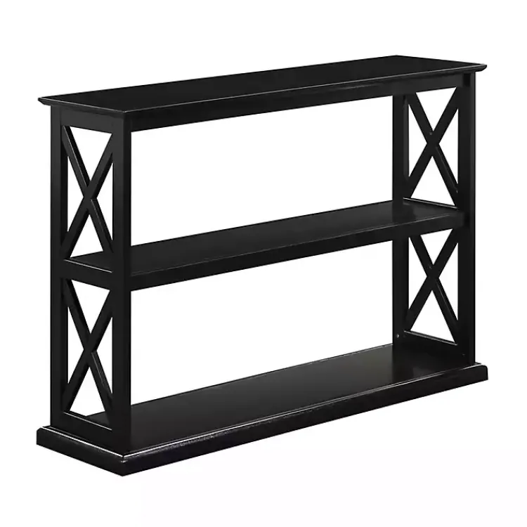 Kirklands Home Wood Double X Sides Console Table Black Clearance