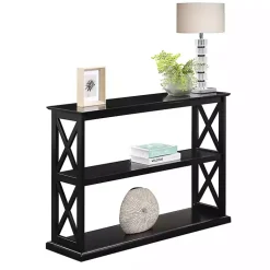 Kirklands Home Wood Double X Sides Console Table Black Clearance