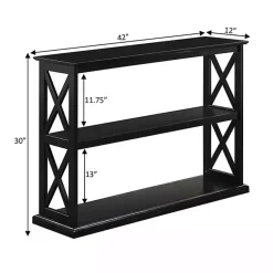Kirklands Home Wood Double X Sides Console Table Black Clearance