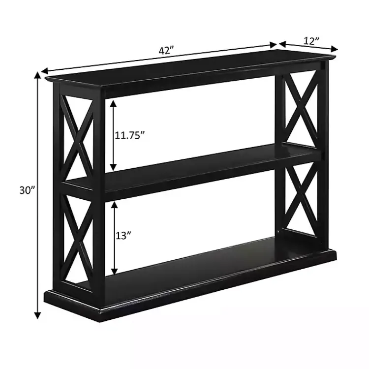 Kirklands Home Wood Double X Sides Console Table Black Clearance