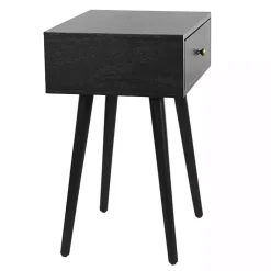 Kirklands Home Wood 1-Drawer Arthur Accent Table Black Sale