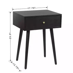 Kirklands Home Wood 1-Drawer Arthur Accent Table Black Sale