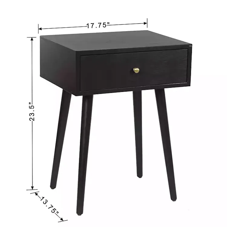 Kirklands Home Wood 1-Drawer Arthur Accent Table Black Sale