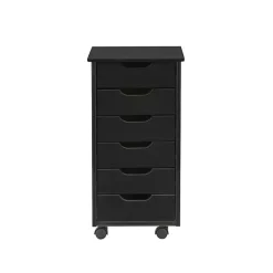 Kirklands Home Wood 6-Drawer Cary Storage Cart Black Online
