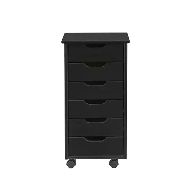 Kirklands Home Wood 6-Drawer Cary Storage Cart Black Online