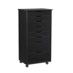 Kirklands Home Wood 8-Drawer Cary Storage Cart Black Outlet