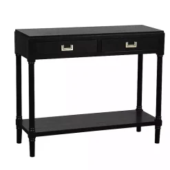Kirklands Home Wood 2-Drawer Layla Console Table Black Discount