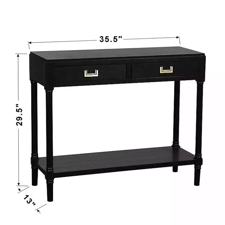 Kirklands Home Wood 2-Drawer Layla Console Table Black Discount