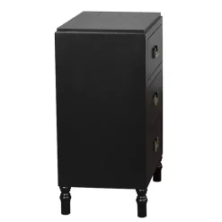 Kirklands Home Wood 3-Drawer Layla Nightstand Black Outlet