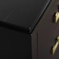 Kirklands Home Wood 3-Drawer Layla Nightstand Black Outlet