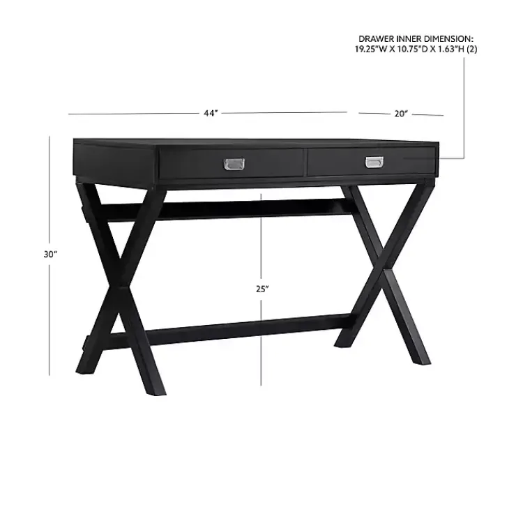 Kirklands Home Wood 2-Drawer Peggy Desk Black Best