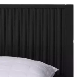 Kirklands Home Wood Fluted Headboard Primrose Queen Bed Black Best