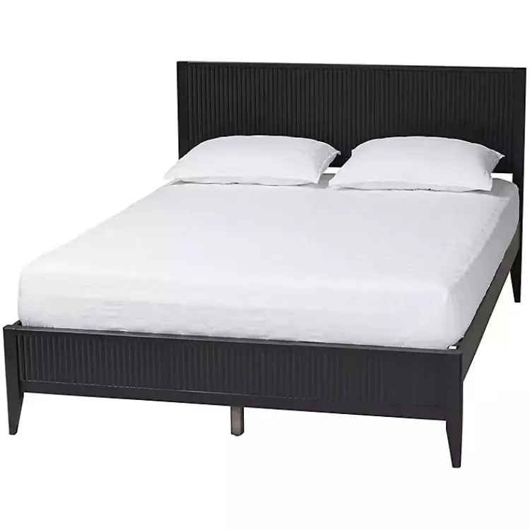 Kirklands Home Wood Fluted Headboard Primrose King Bed Black Hot
