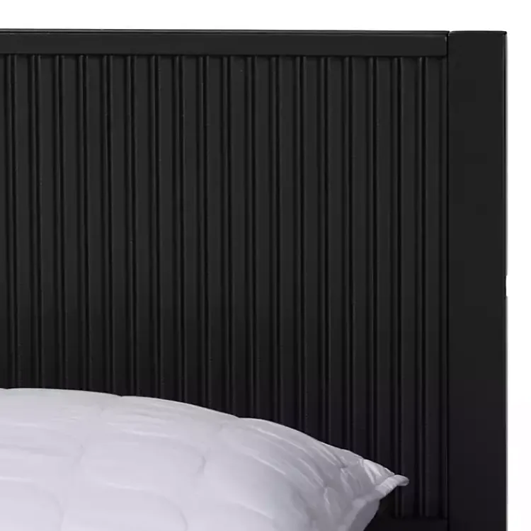 Kirklands Home Wood Fluted Headboard Primrose King Bed Black Hot