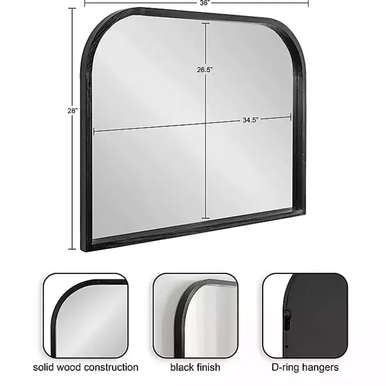 Kirklands Home Wood Frame Arch Wall Mirror Black Clearance