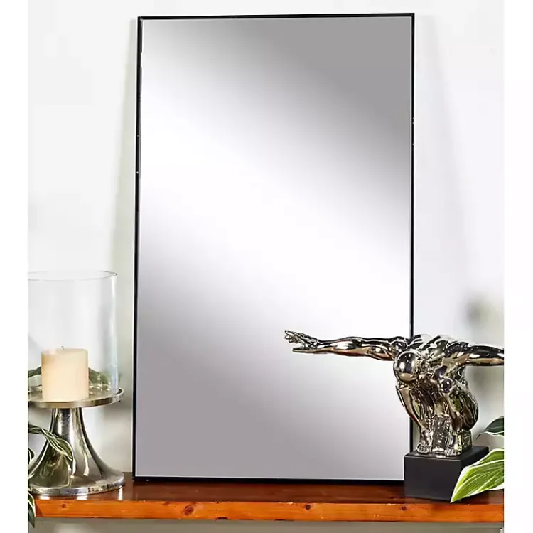 Kirklands Home Wood Framed Mirror, 24x40 in. Black Discount