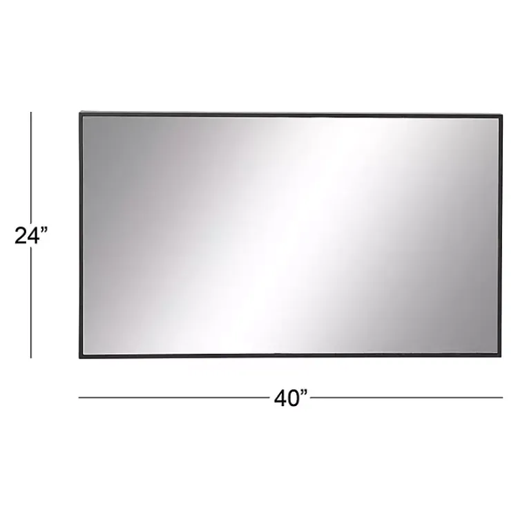 Kirklands Home Wood Framed Mirror, 24x40 in. Black Discount