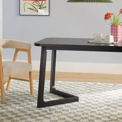 Kirklands Home Wood Geometric Legs Dining Table Black Outlet