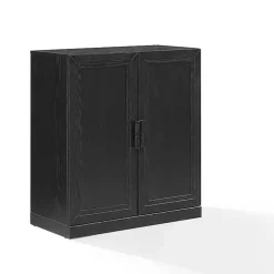 Kirklands Home Wood Grain Stackable Storage Cabinet Black Best