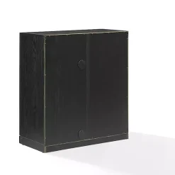 Kirklands Home Wood Grain Stackable Storage Cabinet Black Best