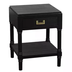 Kirklands Home Wood Layla Accent Table Black Hot
