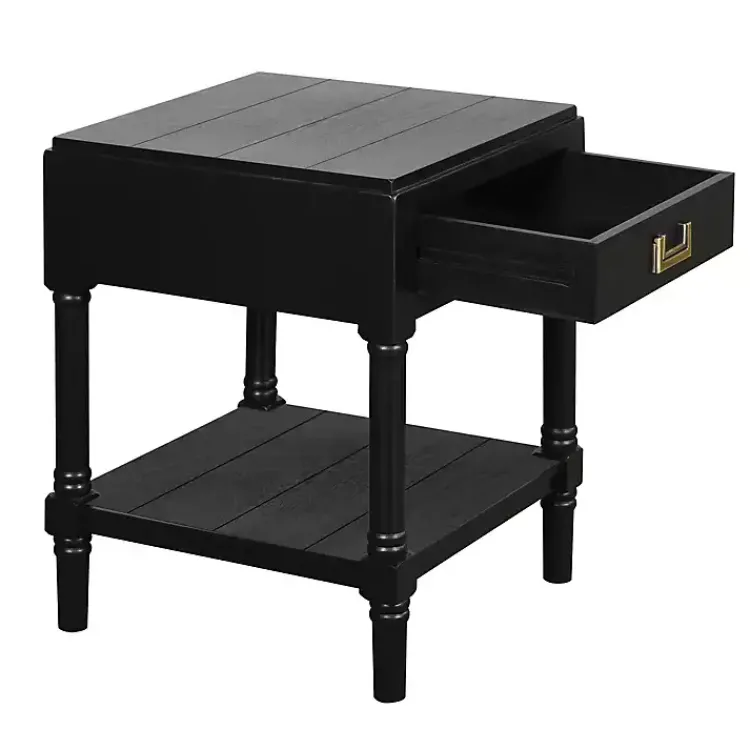 Kirklands Home Wood Layla Accent Table Black Hot
