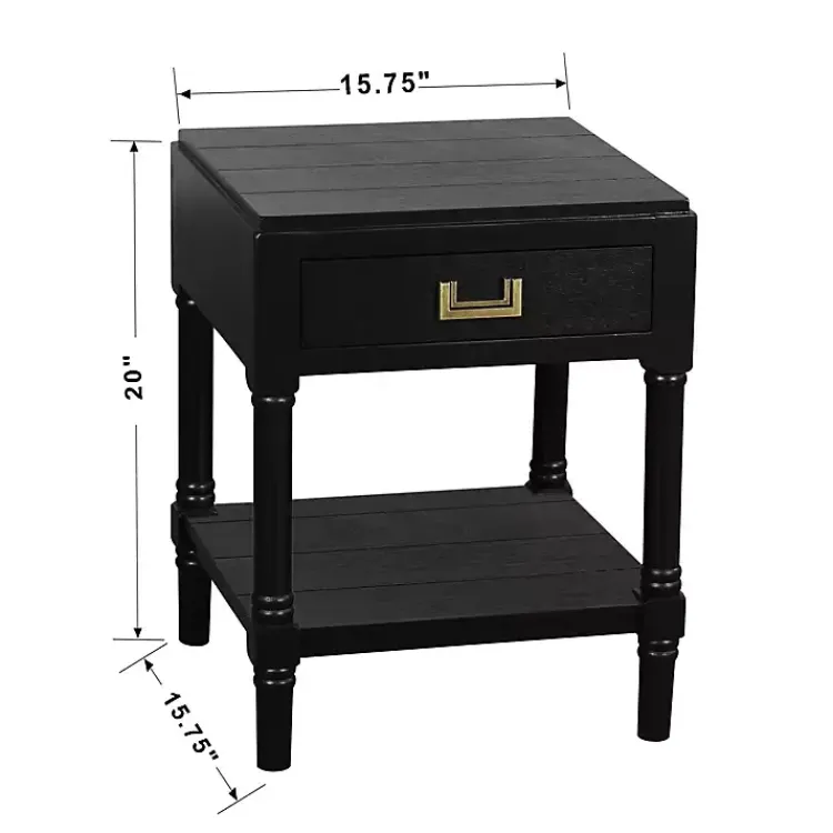 Kirklands Home Wood Layla Accent Table Black Hot