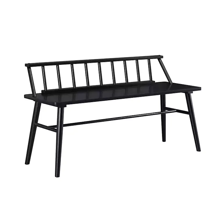 Kirklands Home Wood Low Back Spindle Bench Black Online