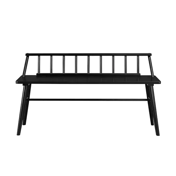 Kirklands Home Wood Low Back Spindle Bench Black Online