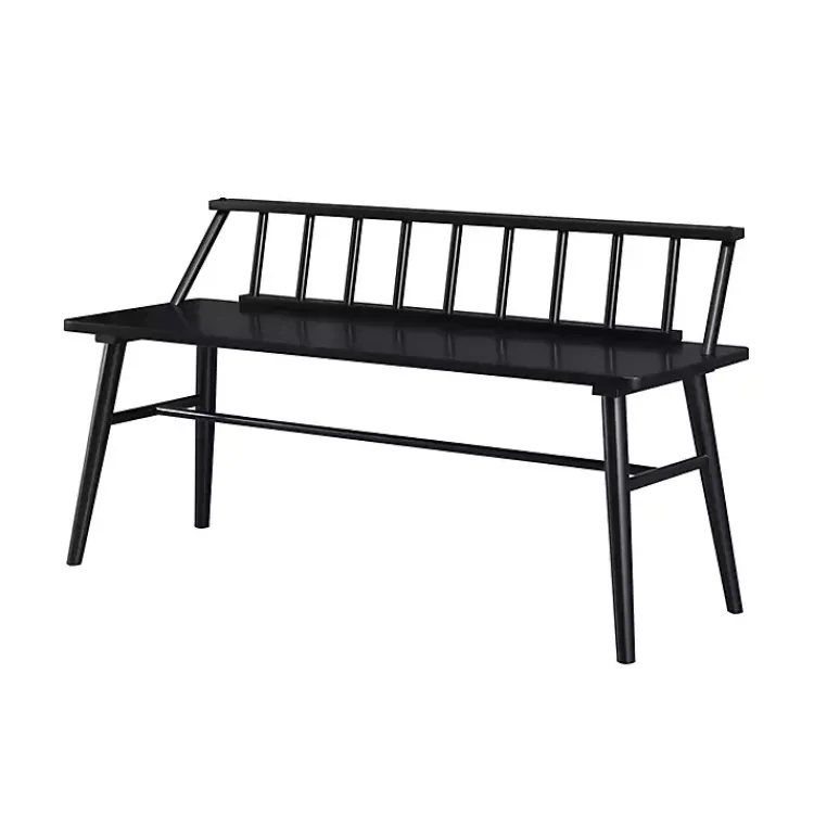 Kirklands Home Wood Low Back Spindle Bench Black Online