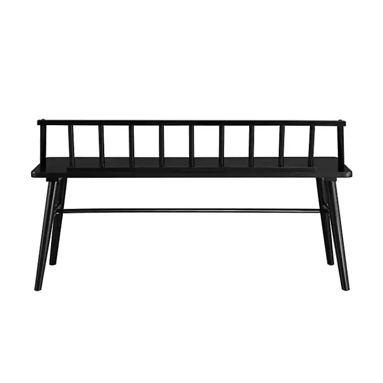 Kirklands Home Wood Low Back Spindle Bench Black Online