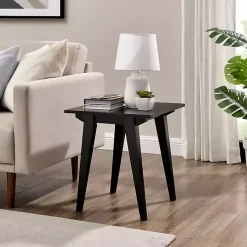 Kirklands Home Wood Minimalist Accent Table Black New