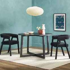 Kirklands Home Wood Modern Round Dining Table Black Clearance
