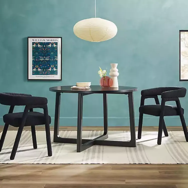 Kirklands Home Wood Modern Round Dining Table Black Clearance