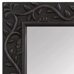 Kirklands Home Wood Ornate Carved Wall Mirror Black Best