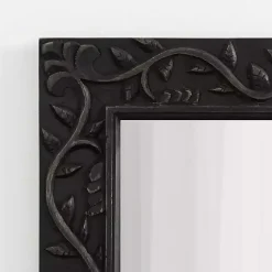 Kirklands Home Wood Ornate Carved Wall Mirror Black Best