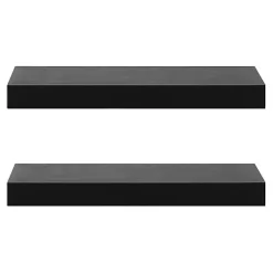 Kirklands Home Black Wood 2-pc. Floating Shelves, 24 in. Sale