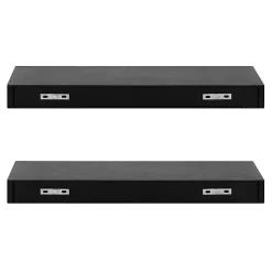Kirklands Home Black Wood 2-pc. Floating Shelves, 24 in. Sale