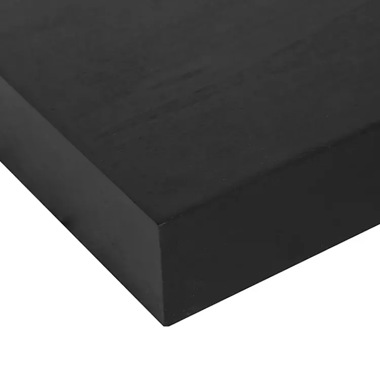 Kirklands Home Black Wood 2-pc. Floating Shelves, 18 in. New