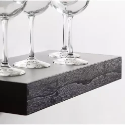 Kirklands Home Black Wood 2-pc. Floating Shelves, 18 in. New