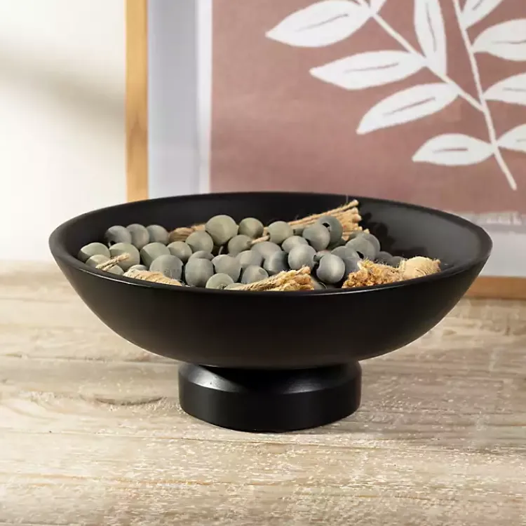 Decorative Bowls & Jars>Kirklands Home Wood Pedestal Bowl Black