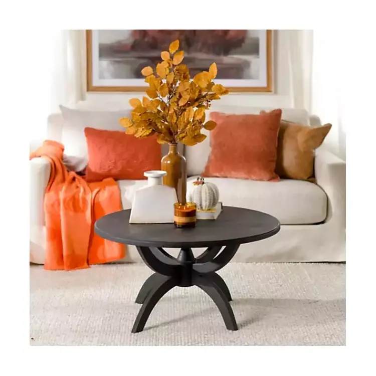 Kirklands Home Wood Round Dori Coffee Table Black Sale