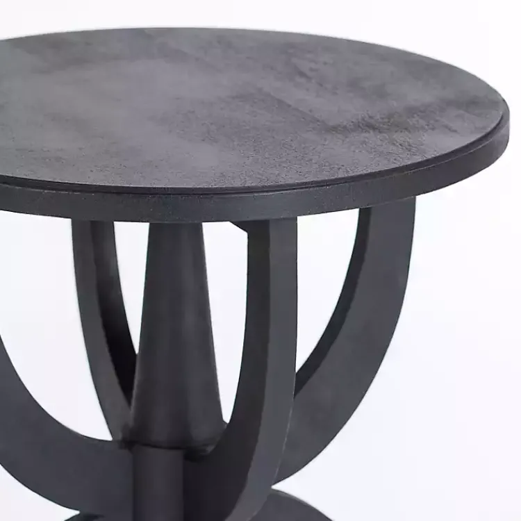 Kirklands Home Wood Round Dori Side Table Black Discount
