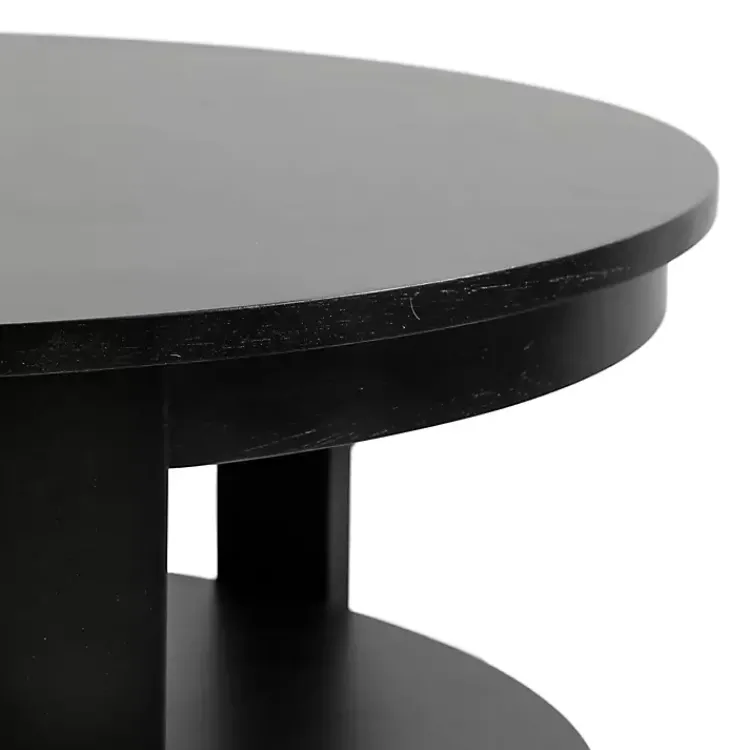 Kirklands Home Wood Round Ford Coffee Table Black Best