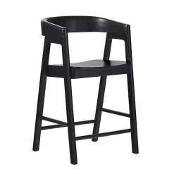 Kirklands Home Wood Rounded Modern Counter Stool Black Best